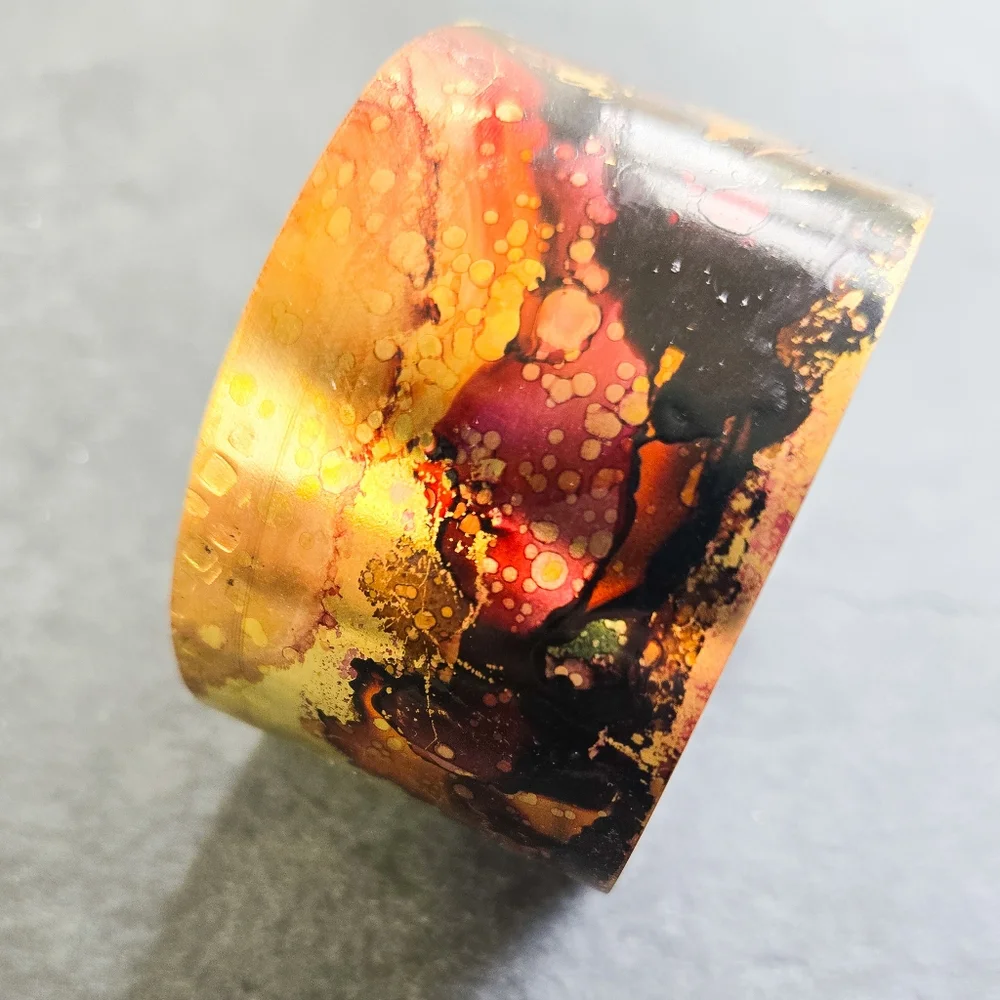 🦋LAST 1🦋 NWT Brazed Brand Ink Splatter Brass Cuff